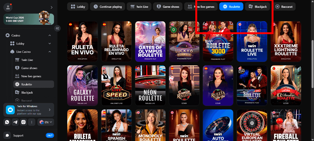 Cómo encontrar la ruleta en 1win