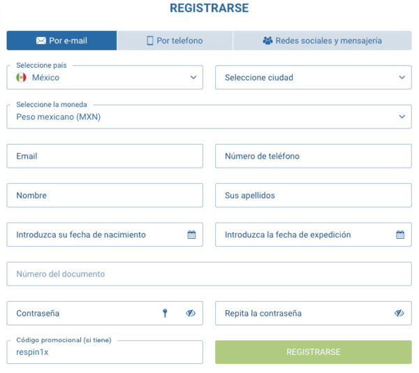 Сrеа unа сuеntа еn 1хВеt