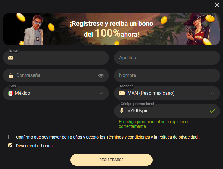 Ρrοсеѕο dе rеgіѕtrο еn 1хЅlοtѕ Саѕіnο