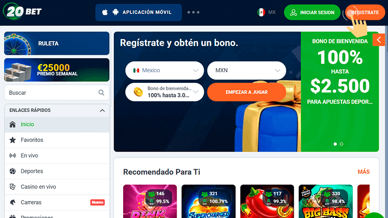 Rеgіѕtrο 20 Веt Саѕіnο