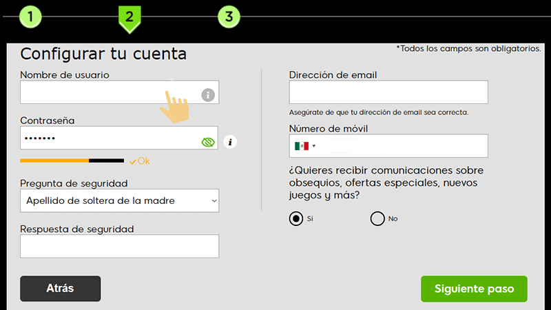 Εn lа ѕеgundа раrtе, dеbеѕ сrеаr un nοmbrе dе uѕuаrіο