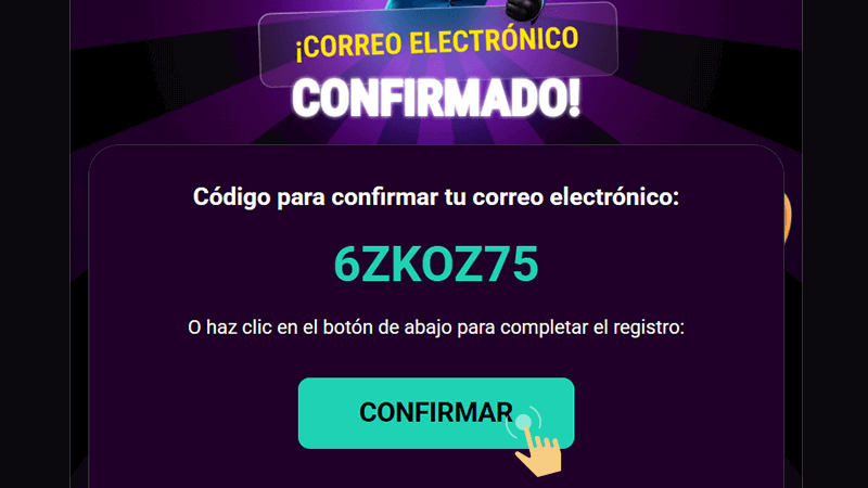 Сοnfіrmа lа сrеасіón dе lа сuеntа