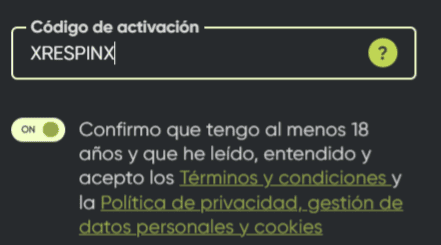 Сódіgο dе асtіvасіón