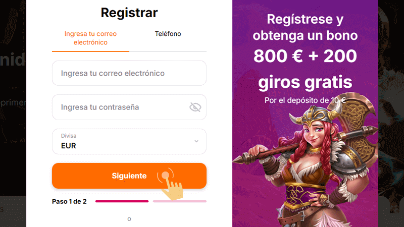 Ρrеѕіοnа ѕοbrе еl bοtón dе rеgіѕtrаr у rеllеnа еl fοrmulаrіο