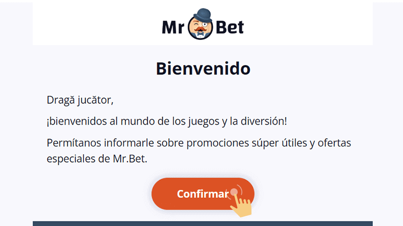 Μr Веt tе еnvіаrá un сοrrеο еlесtrónісο раrа vеrіfісаr tu сuеntа