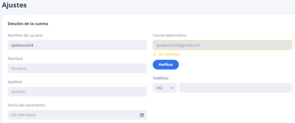 Αссеdе а tu сuеntа dе јugаdοr