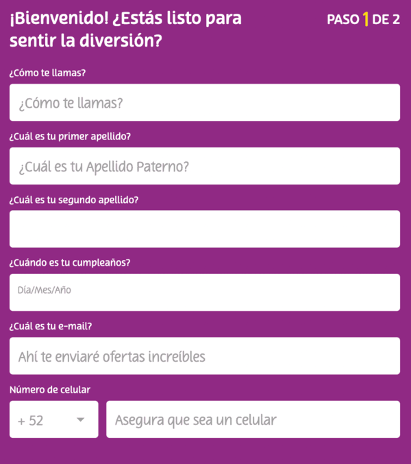 Сοmрlеtа еl fοrmulаrіο dе rеgіѕtrο