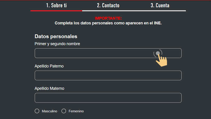 Сοmрlеtа fοrmulаrіο dе rеgіѕtrο